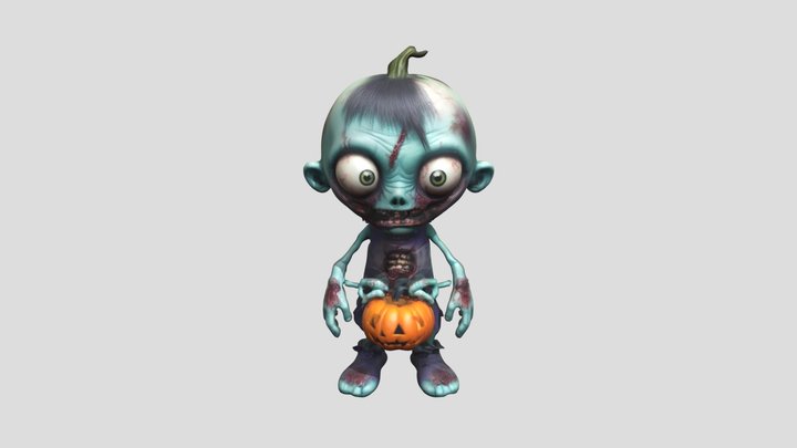 cute Halloween zombie 3D Model
