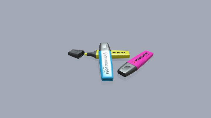 Stabilo highlighters 3D Model