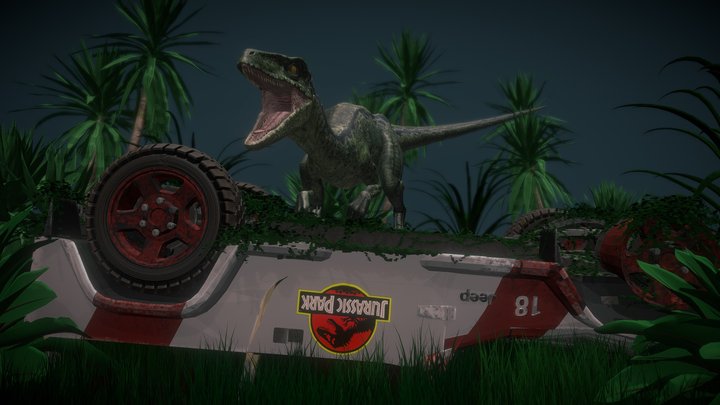 Jurassic World 2 Blue Reunited 3D Model