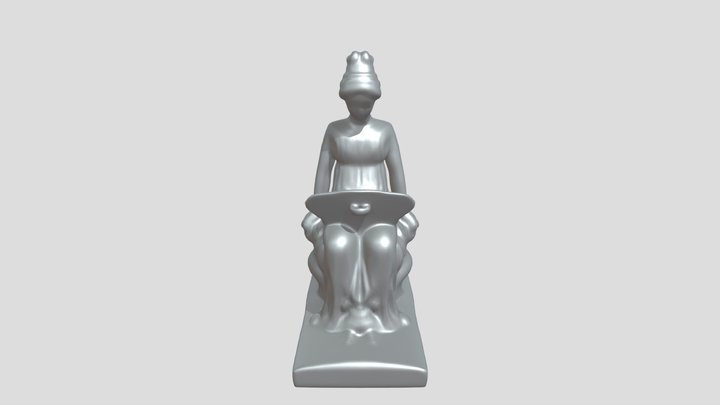 Seated person reading book statue 3D Model