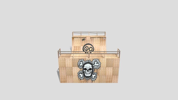 Skateboard Ramp Textured 3D Model