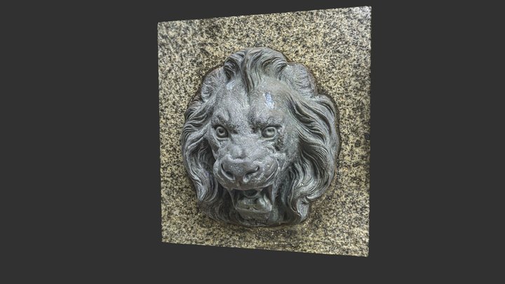Lion Head Water Spout @ Glasgow Green, Scotland 3D Model