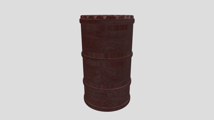 Barrel Colored Rusted 3D Model