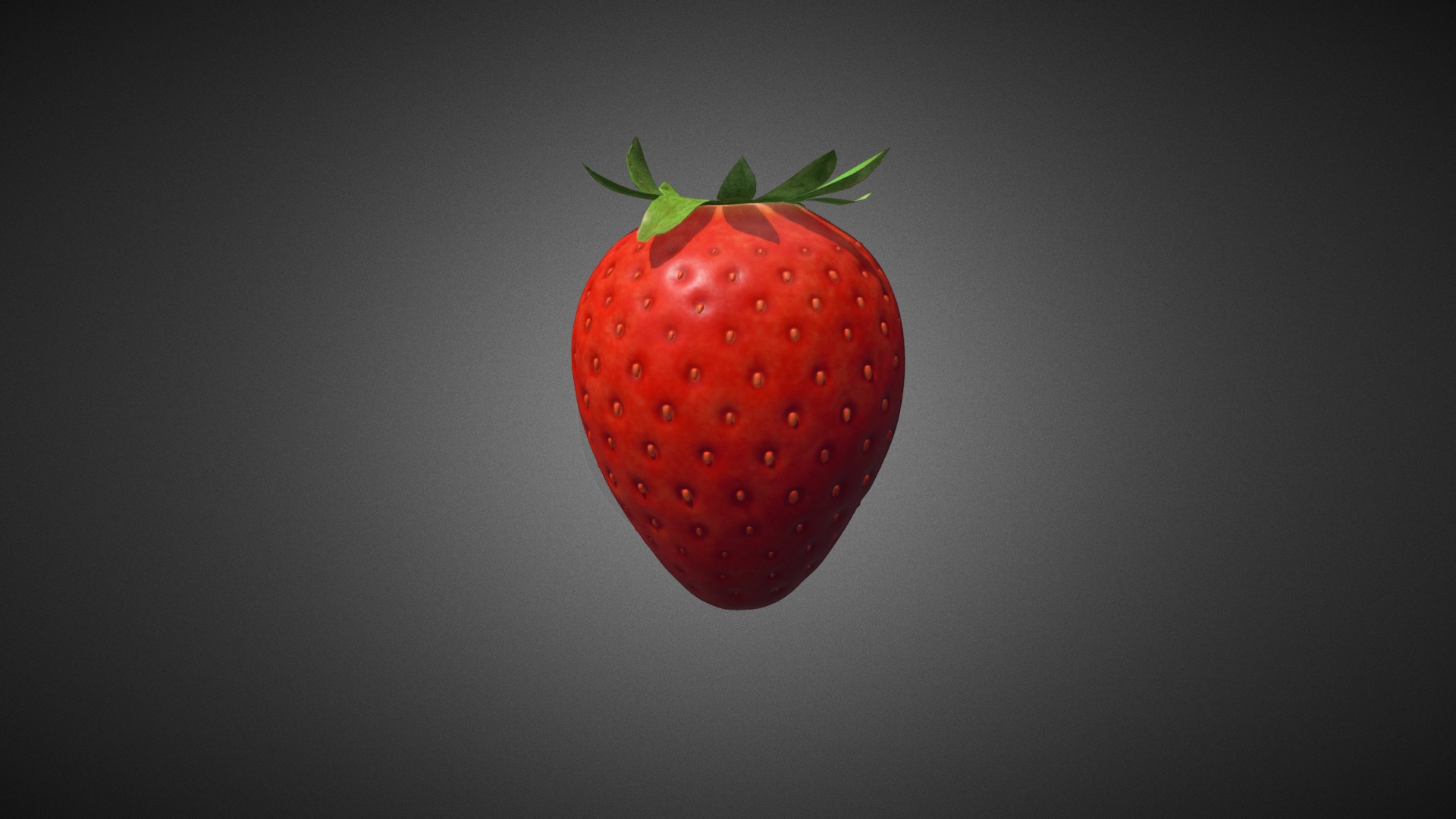 3D model Strawberry - This is a 3D model of the Strawberry. The 3D model is about a strawberry with a green stem.