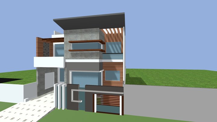 Front Elevation Of House Design Faisal Architect 3D Model
