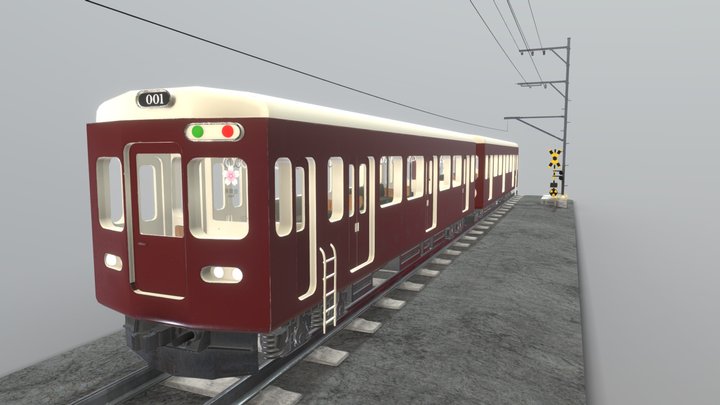 Japanese Train + Modular Assets/Props 3D Model
