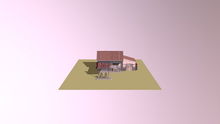 Abandoned Gas Station 3D Model