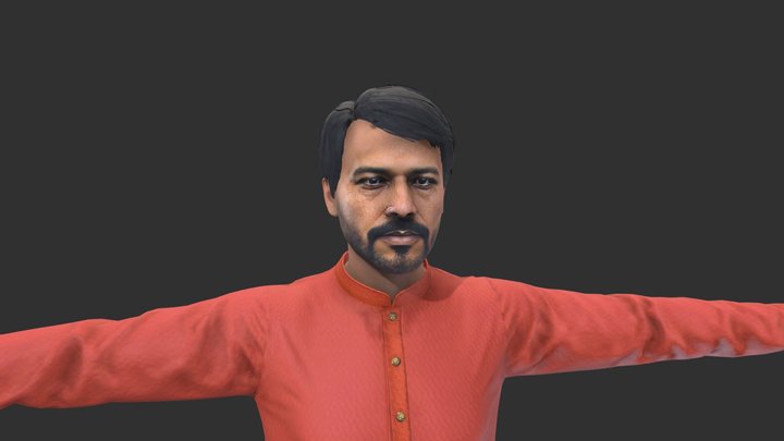 Indian Man In Kurta (2) 3D Model