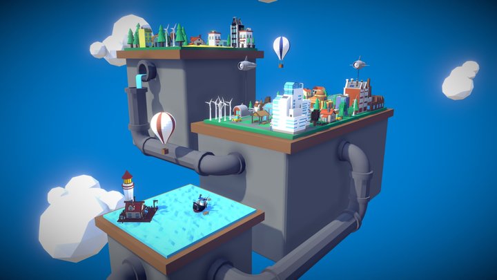 Fantasy eco city 3D Model