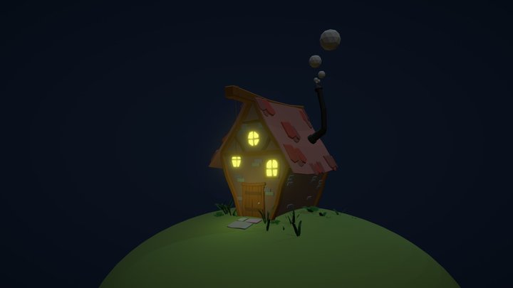 Low Poly Cottage 3D Model