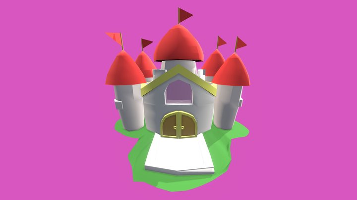 Cartoon Medieval Castle - Low Poly 3D Model