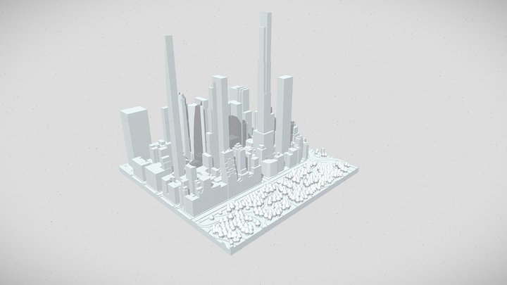 MIDTOWN MANHATTAN SKYSCRAPERS - CENTRAL PARK 3D Model