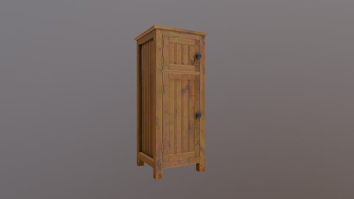 Floor Wooden Cabinet 3D Model
