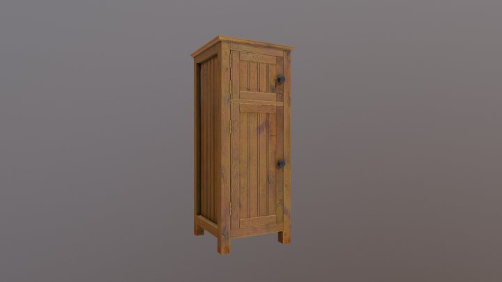 Floor Wooden Cabinet 3D Model