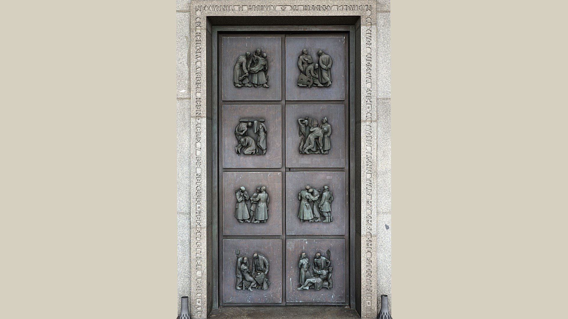 Relieftür des Slavín-Mausoleums — Sketchfab embed 3D viewer