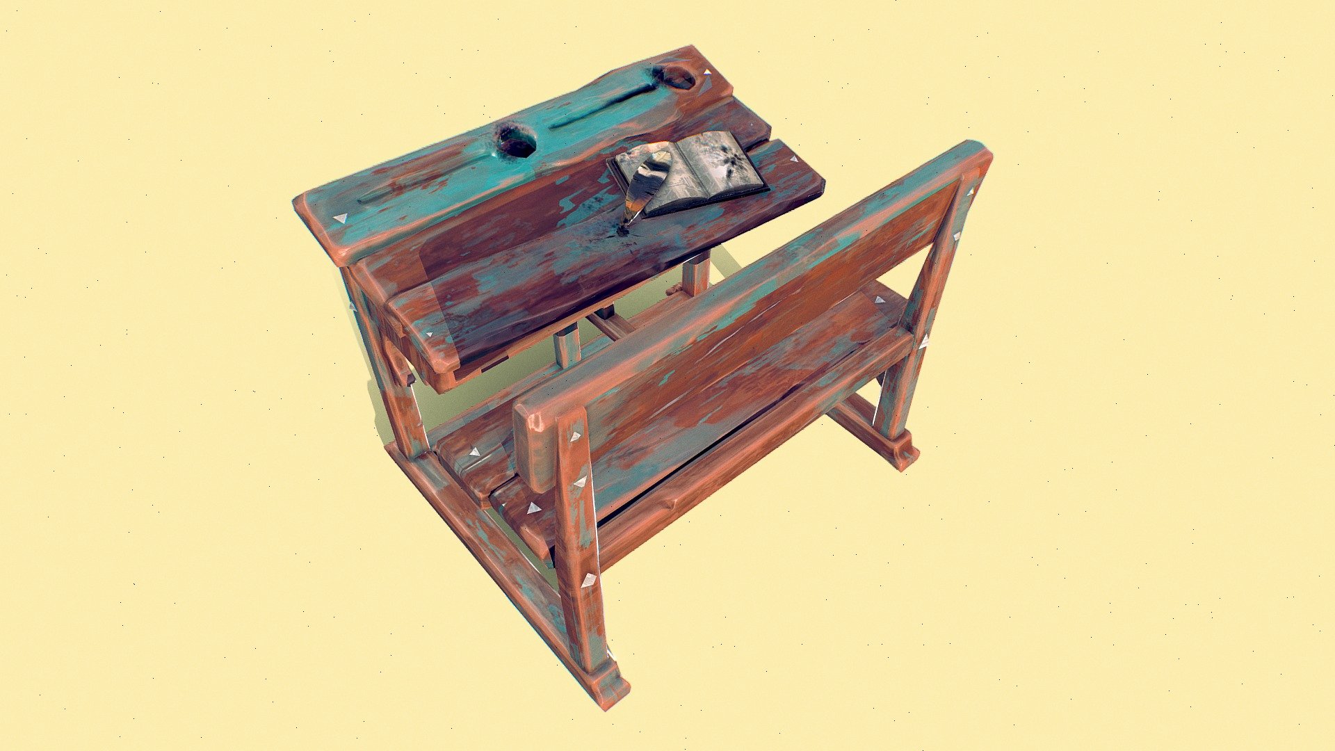 Stylized Desk - 3D model by habraxas [d6991ef] - Sketchfab