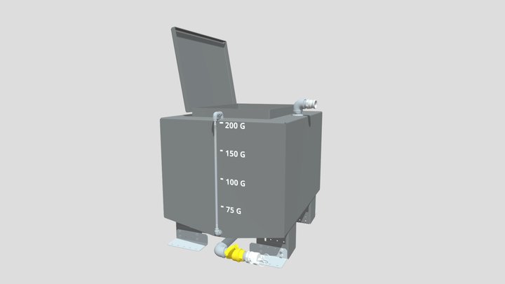 200G Metal Tank Full Drain 3D Model