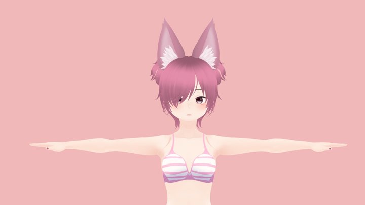 FREE Annie anime gerl - Without Clothes 3D Model