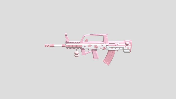 Kawaii Pink Pig Gun 3D Model