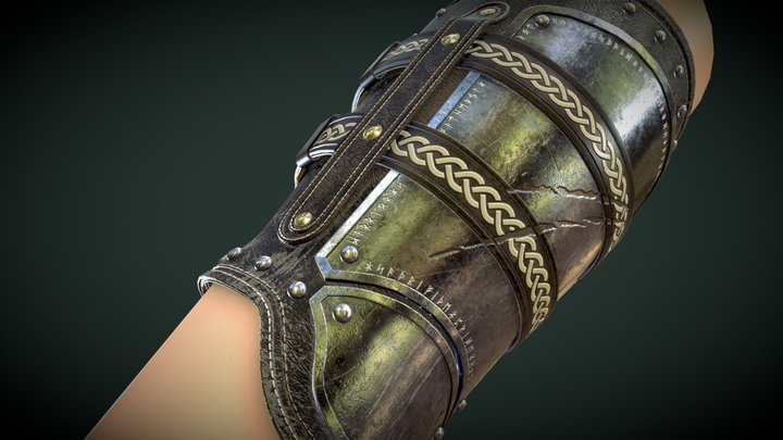 Viking Leather Bracer 3D Model