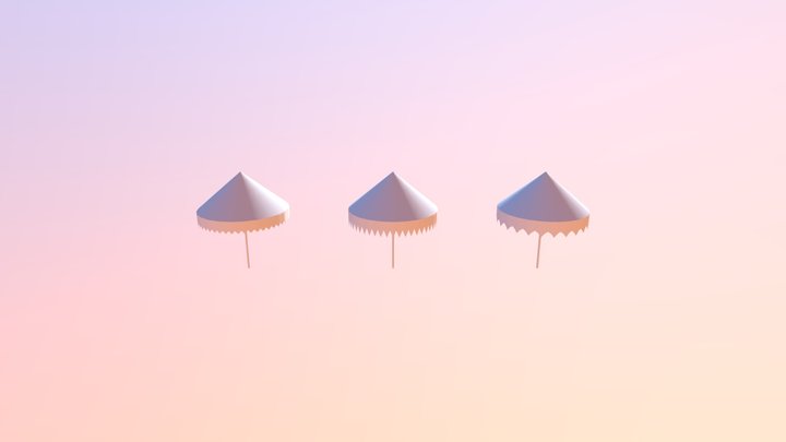 Schirme mit unterschiedlichen Rueschenformen 3D Model