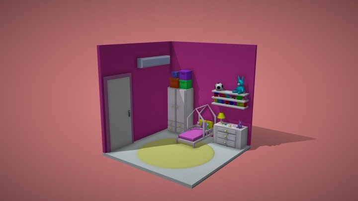 quarto da princesa 3D Model