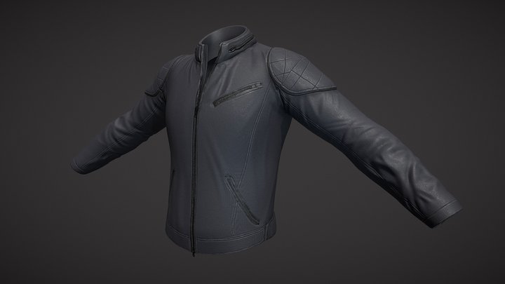 Quilted Zip Jacket 3D Model
