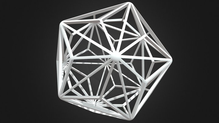 Wireframe Shape Triakis Icosahedron 3D Model