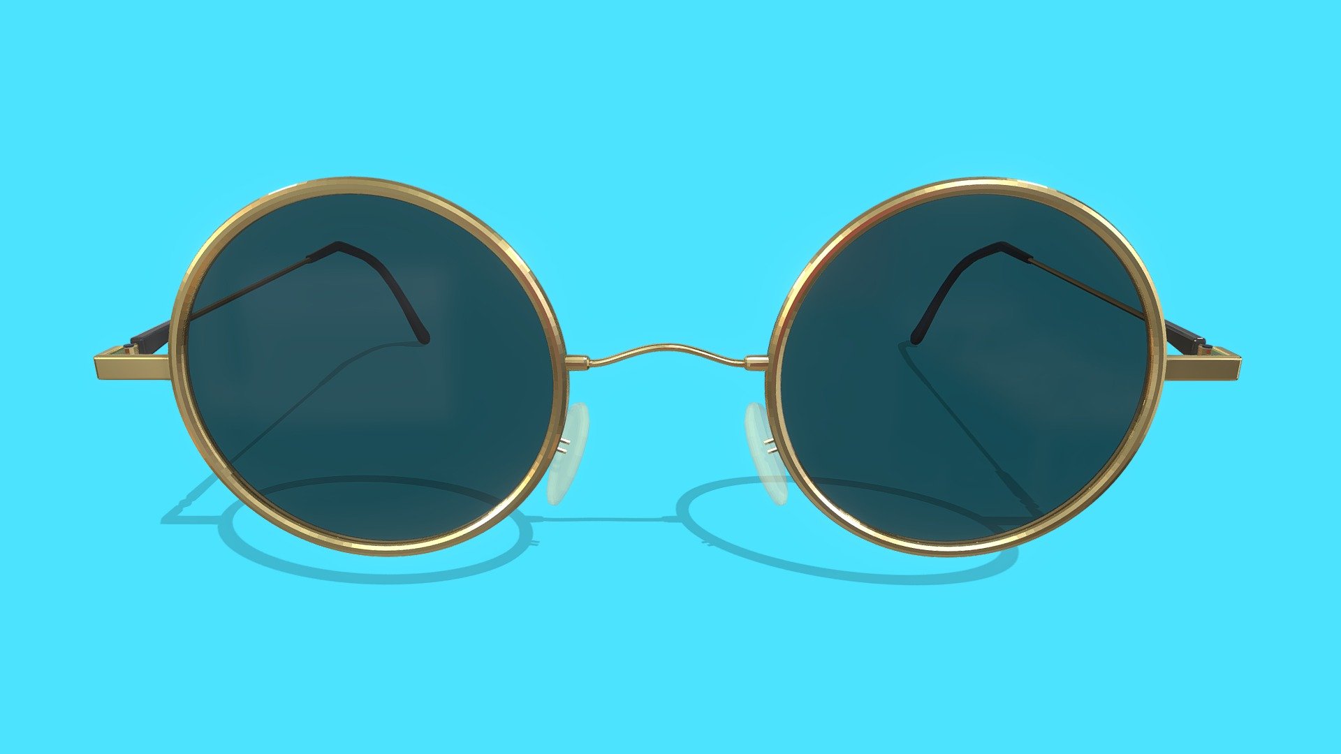 Round Sunglasses Buy Royalty Free 3d Model By Anshinowara [d6a2e6c] Sketchfab Store