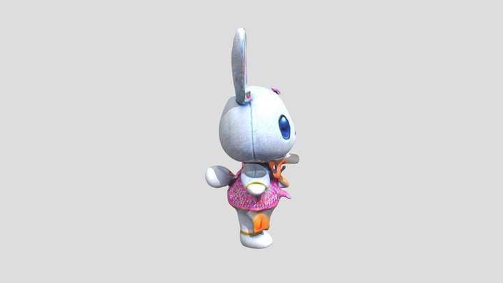 a pink rabbit doll 3D Model