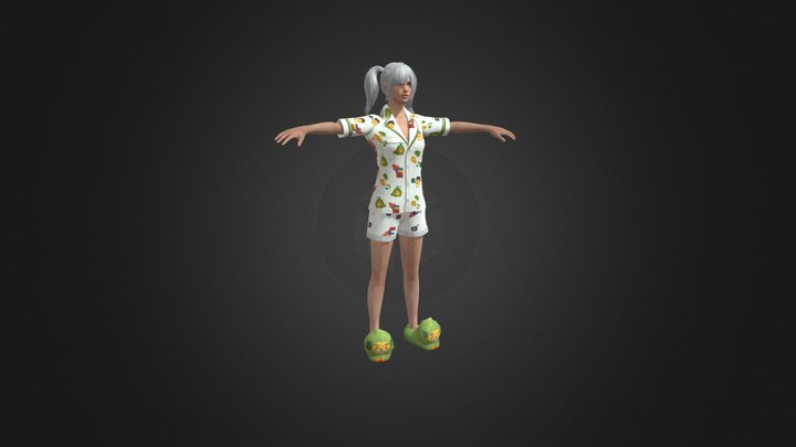 pubg Girl Pose T 3D Model