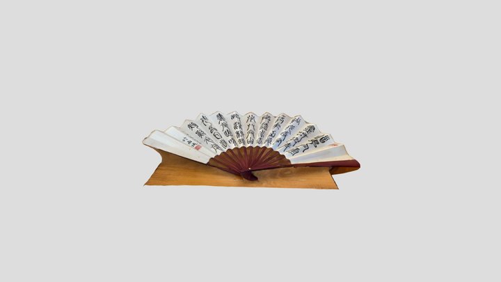 Fan with Chinese Calligraphy 3D Model