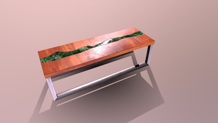Working table with marble PBR 3D Model