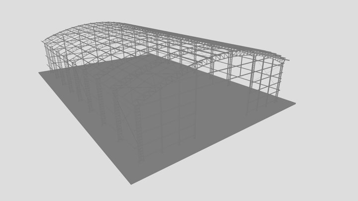 3d - Apenas Estrutura Galpão 3D Model