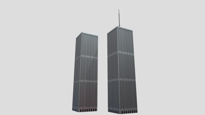 Realistic WTC (Twins Towers) 3D Model