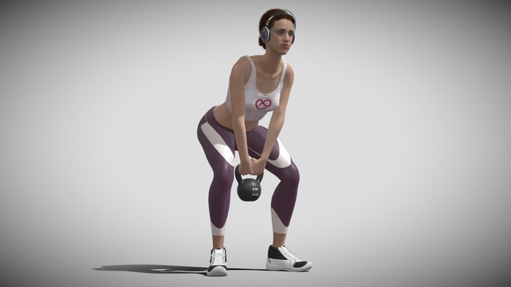 3D Rigged Fitness Girl 3D Model