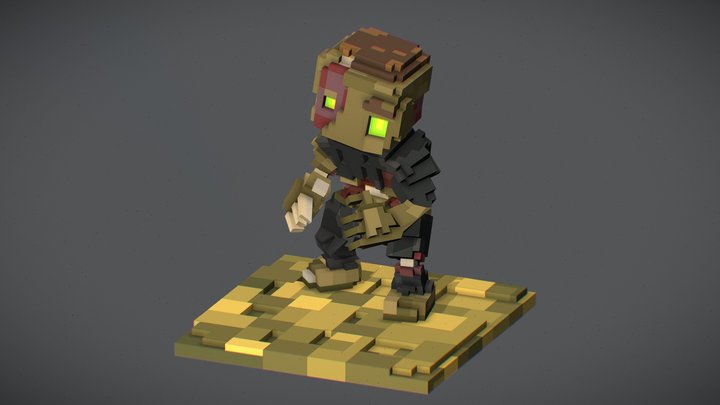 Zombie Voxel 3D Model