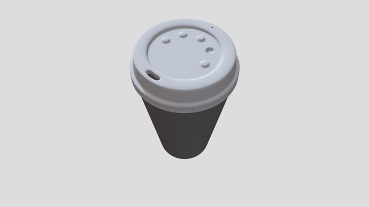 Starbucks coffee cup with flat lid 3D model 3D printable