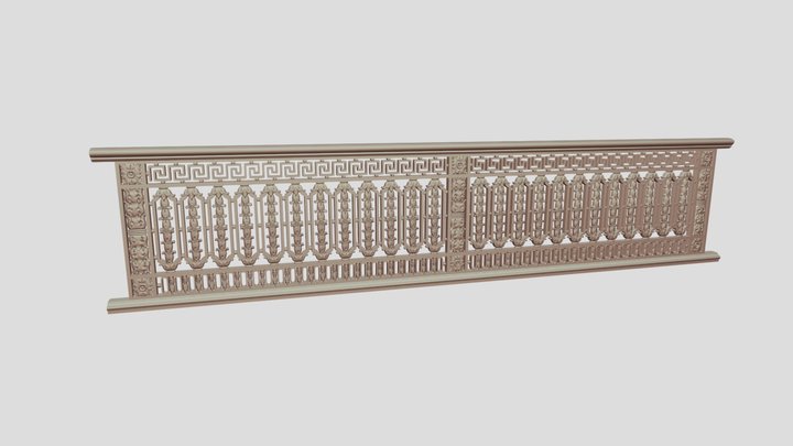 Lowpoly Full Hand Rail Reconstruction 3D Model
