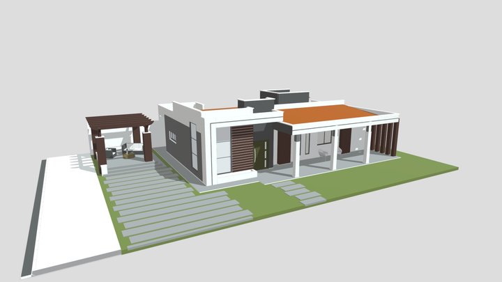 Fachada 02 Residência Sandra 3D Model
