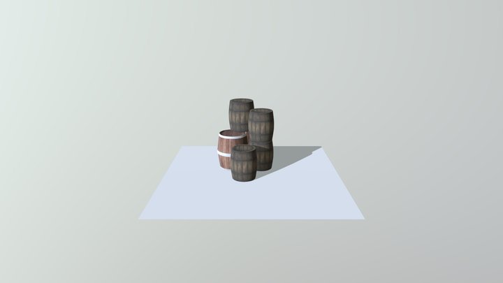 Pile of barrels 3D Model