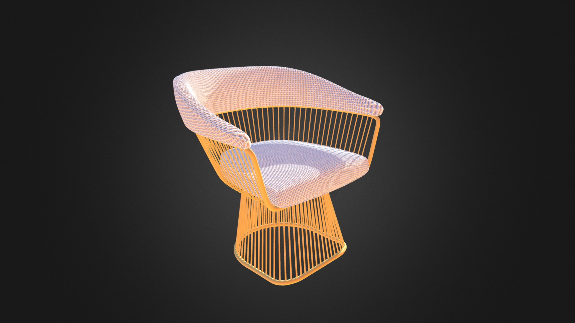 3D model Metal Armchair - This is a 3D model of the Metal Armchair. The 3D model is about a close-up of a logo.