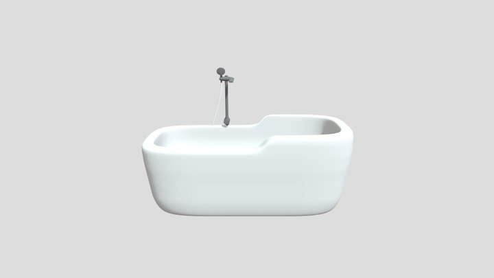 Bathtub with shower 3D Model