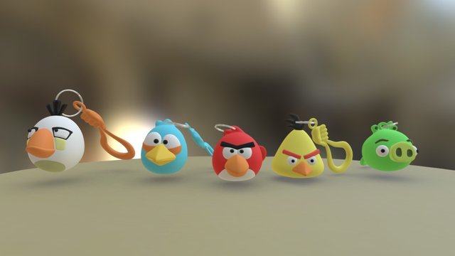 Angry Birds Keychain 3D Model