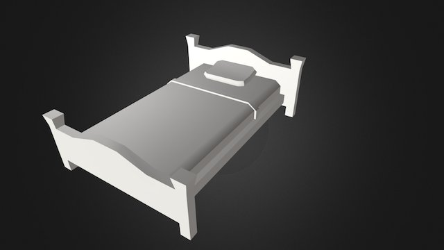 Bed Low Poly 3D Model