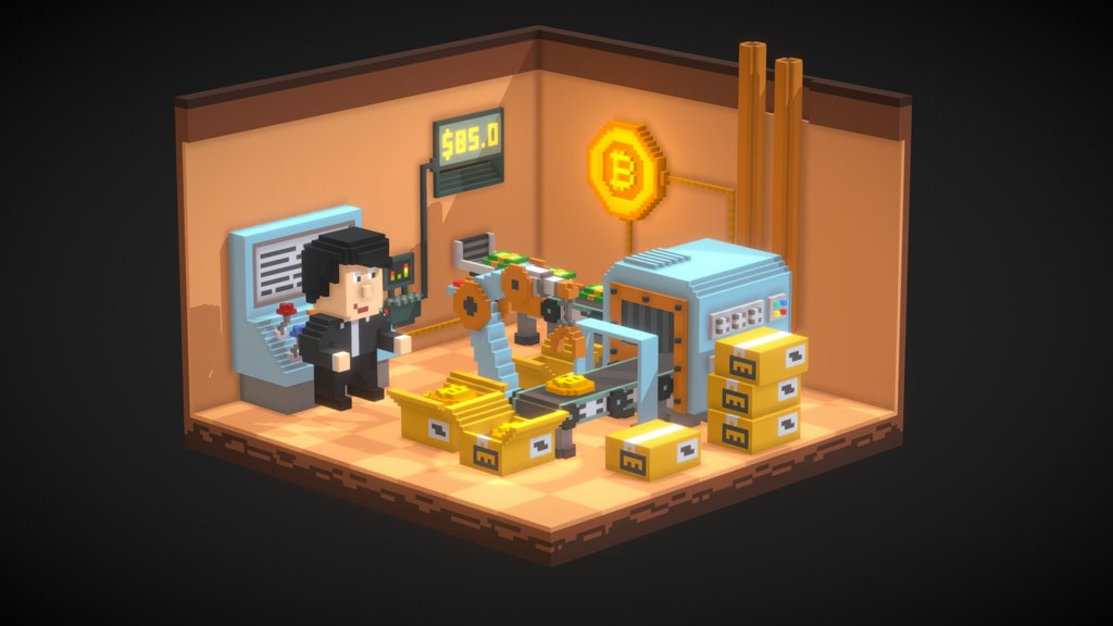 Bitcoin Factory - Voxel art
