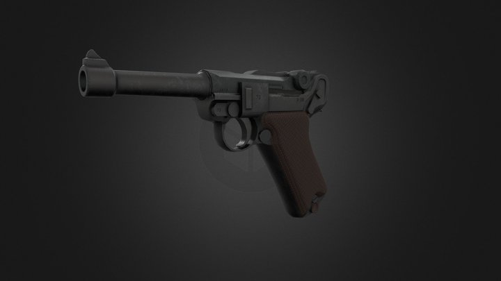 Game Ready Luger P08 3D Model