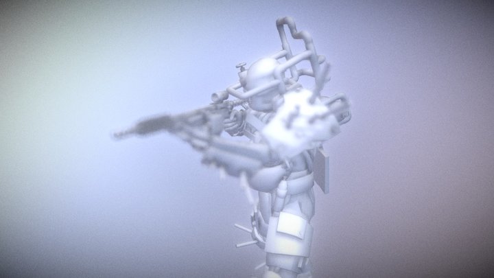 Raider in the fog 3D Model