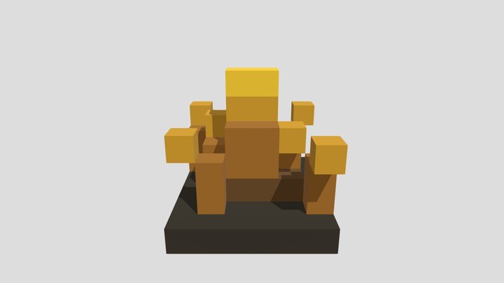 Golden Grass Tuft - Voxel 32x32 – Modello 3D gratuito STL