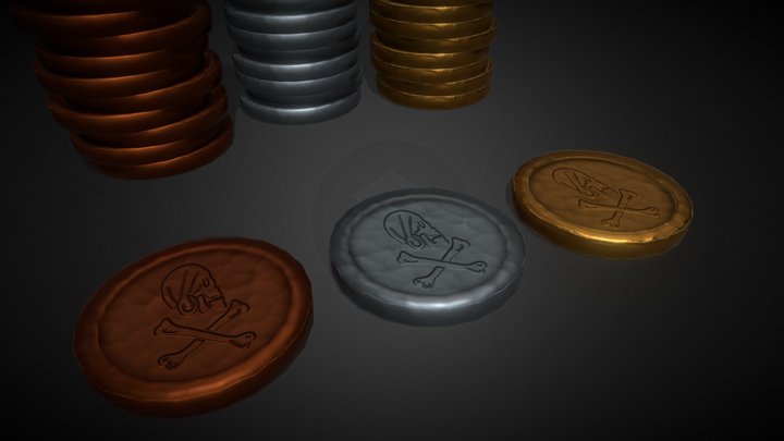 StylizedCoins 3D Model